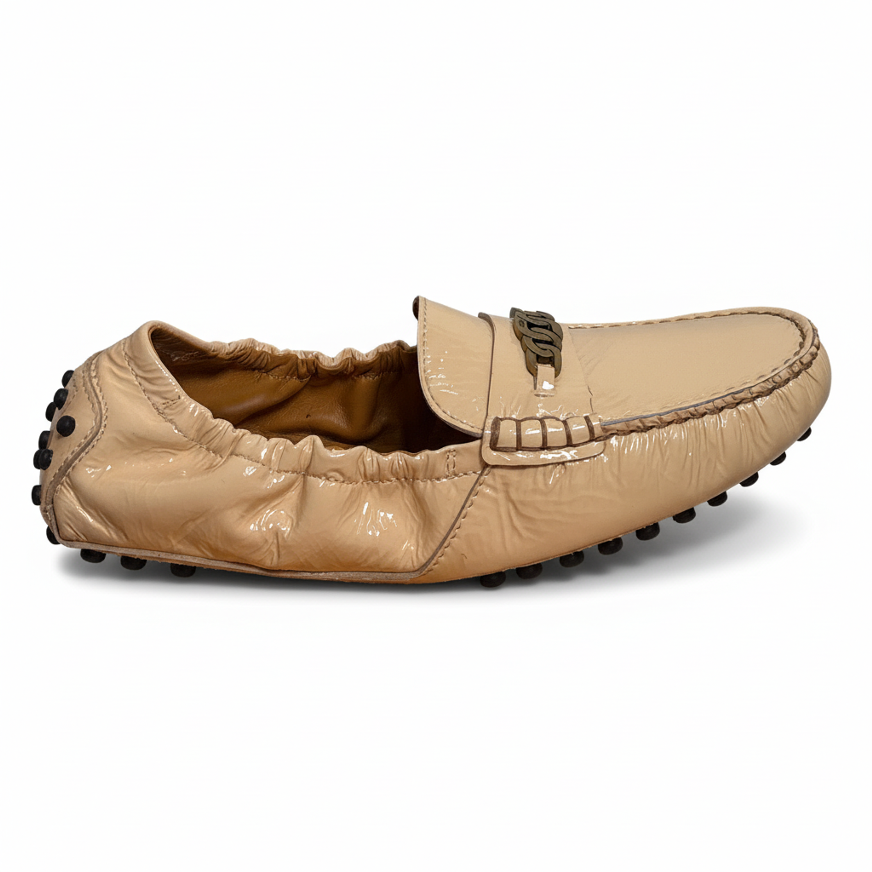 Tods Smooth Leather Slip-On Loafers in Beige