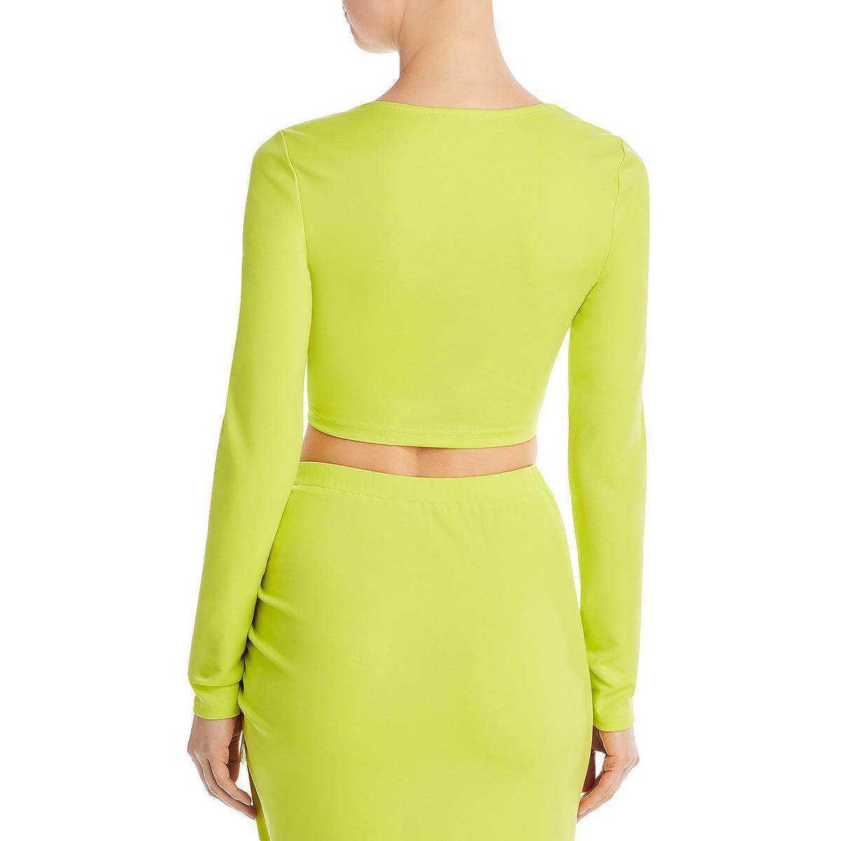 Womens Twist Front Long Sleeve Cropped