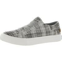 Marley Womens Comfort Insole Slip On Casual Shoes 7 Medium Grey Sororty Plaid Canvas
