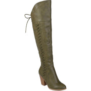 Spritz Womens Faux Leather Wide Calf Over-The-Knee Boots