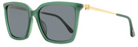 Jimmy Choo Square Sunglasses Totta /G 1EDIR Green/Gold 56mm Green Gold
