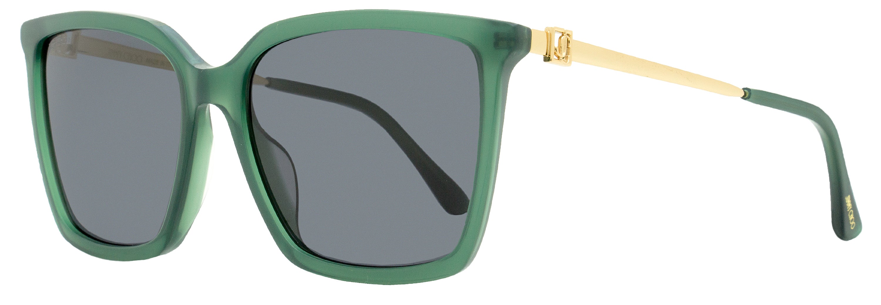 Jimmy Choo Square Sunglasses Totta /G 1EDIR Green/Gold 56mm Green Gold