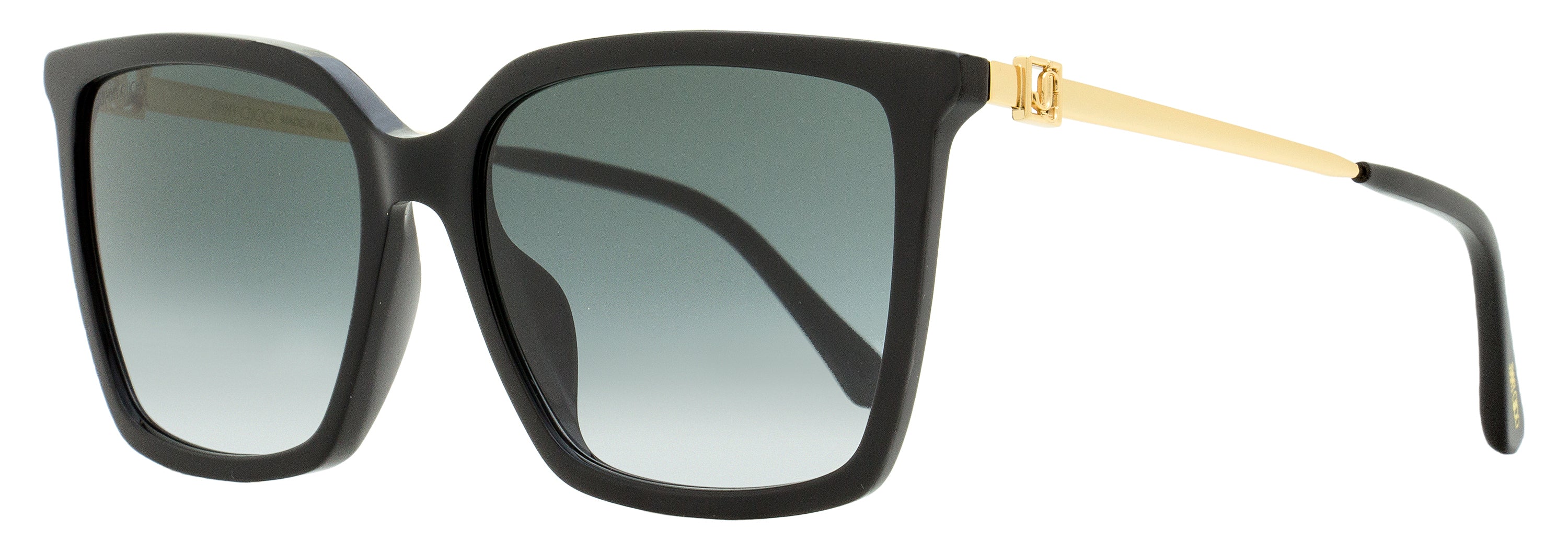 Jimmy Choo Square Sunglasses Totta /G 8079O Black/Gold 56mm Black Gold