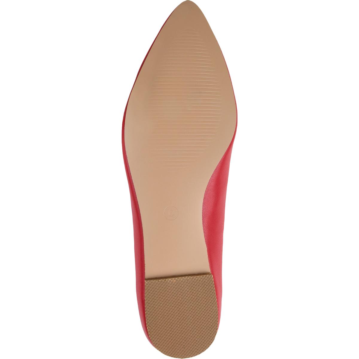 Moana Womens Faux Leather Slip On Flats