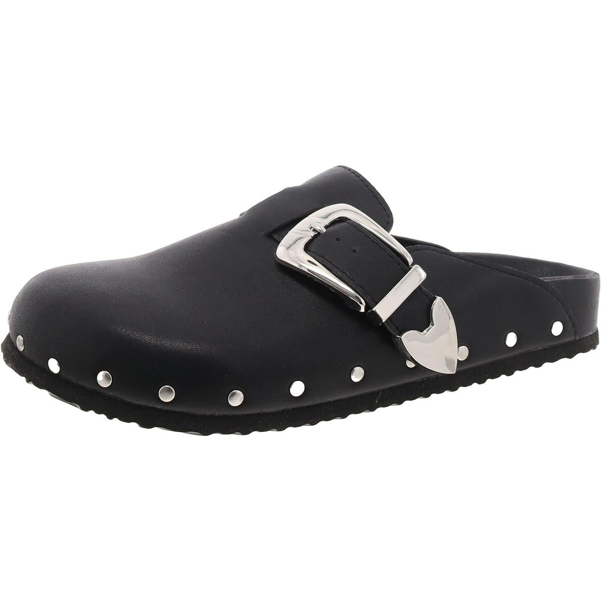 Ppepper Womens Studded Mules Clogs Black Pari