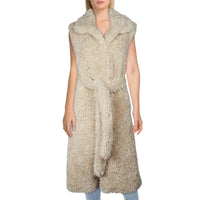 Womens Faux Fur Outerwear Vest Regular 12 (L) Tan