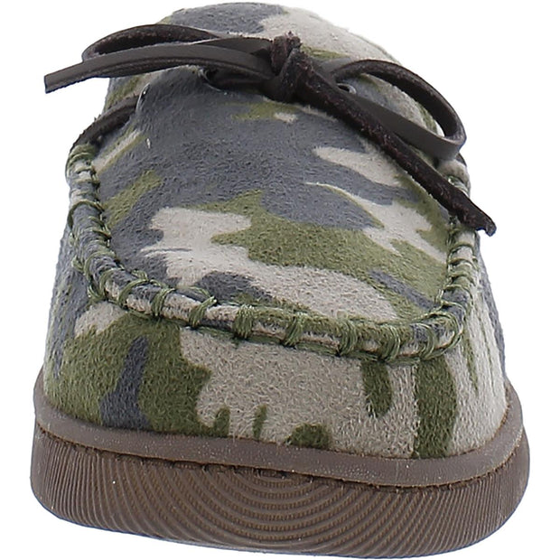 Mens Faux Suede Camouflage Moccasin Slippers