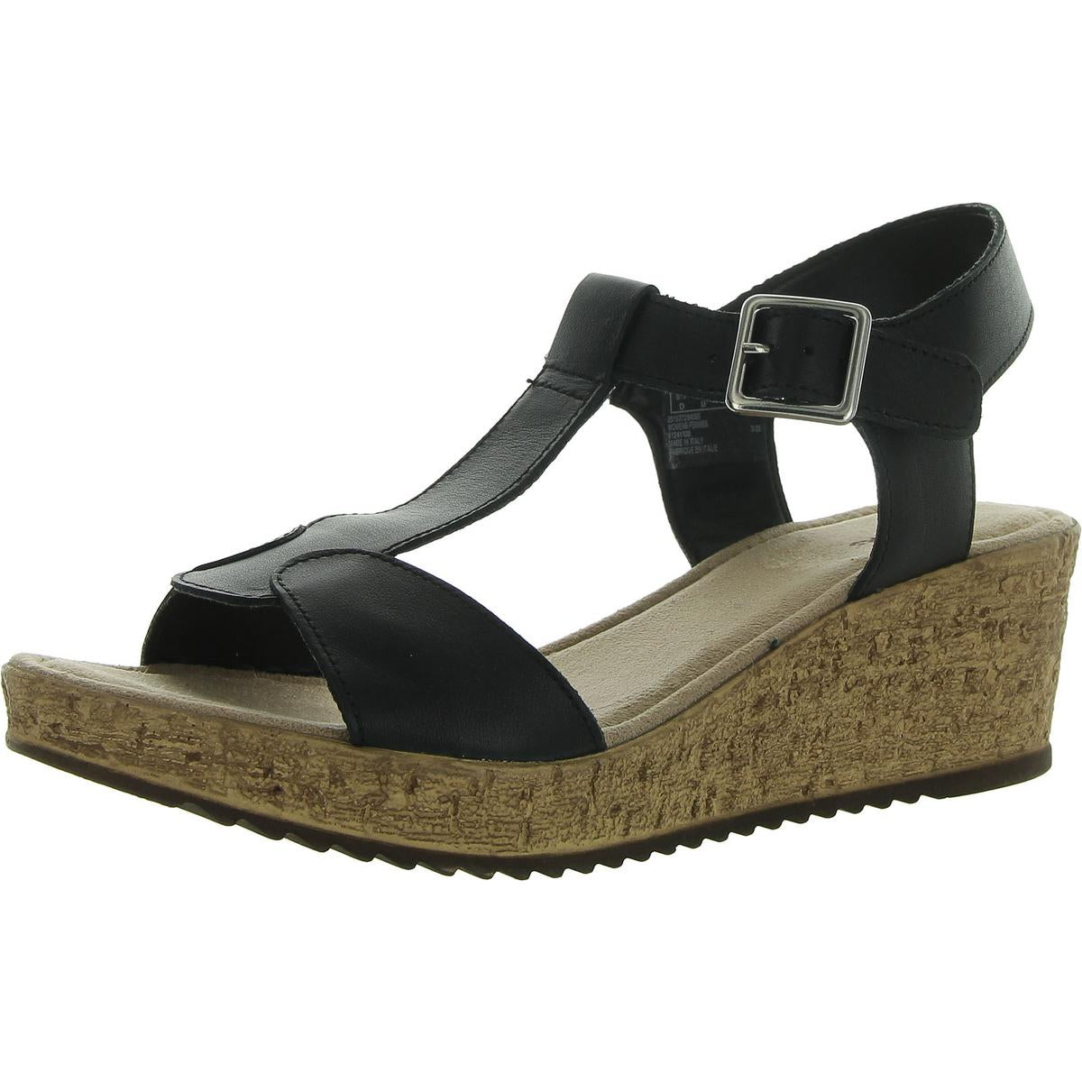 RISSA SUN Womens Leather Open Toe Wedge Sandals