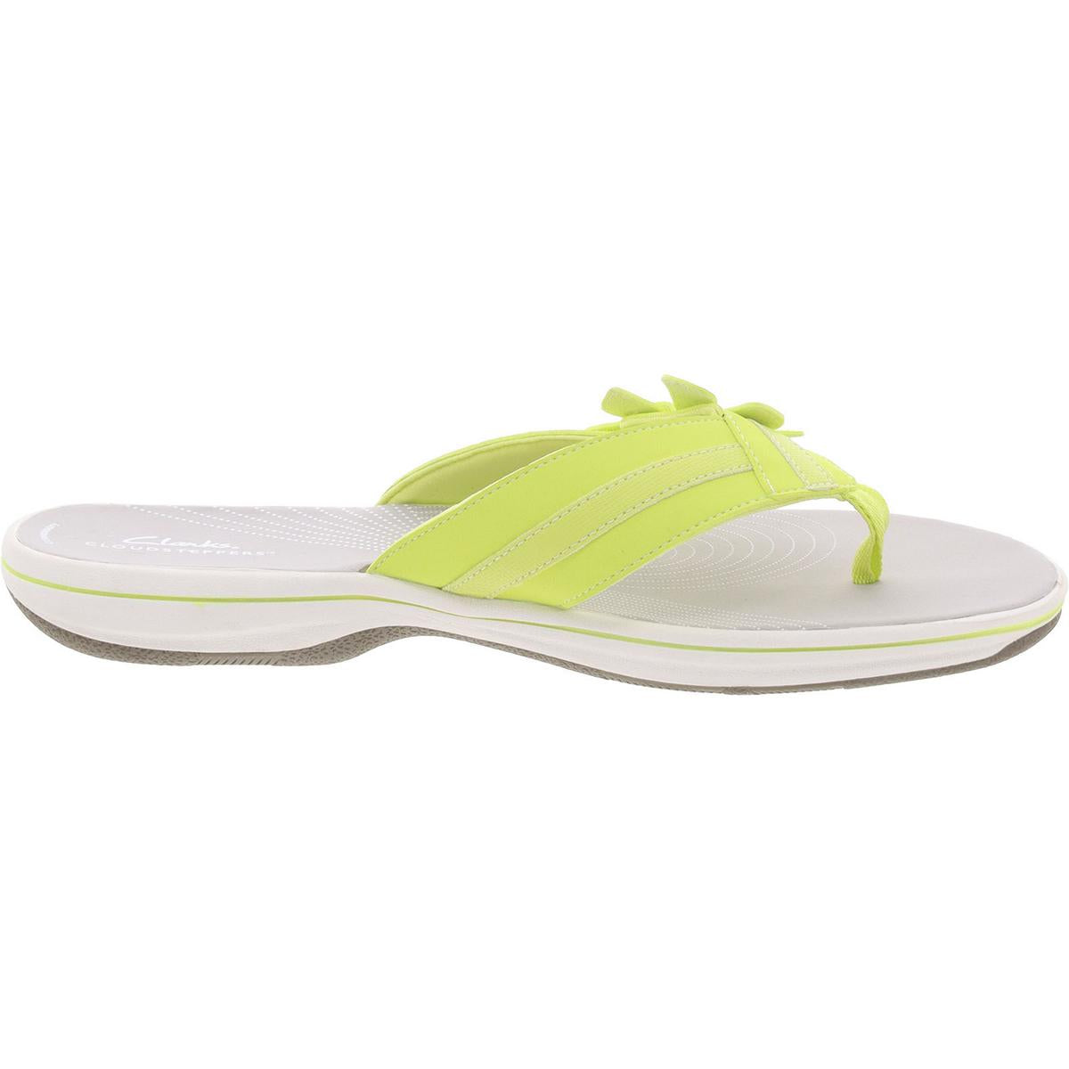 Womens Comfort Insole Faux Leather Flip-Flops