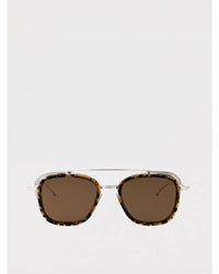 Thom Browne TB808 Pilot Sunglasses Side Shields Men Brown