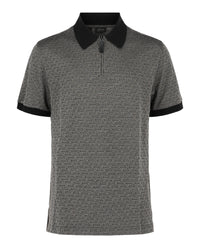 Brioni Mens Geometric Contrast-Trim Polo