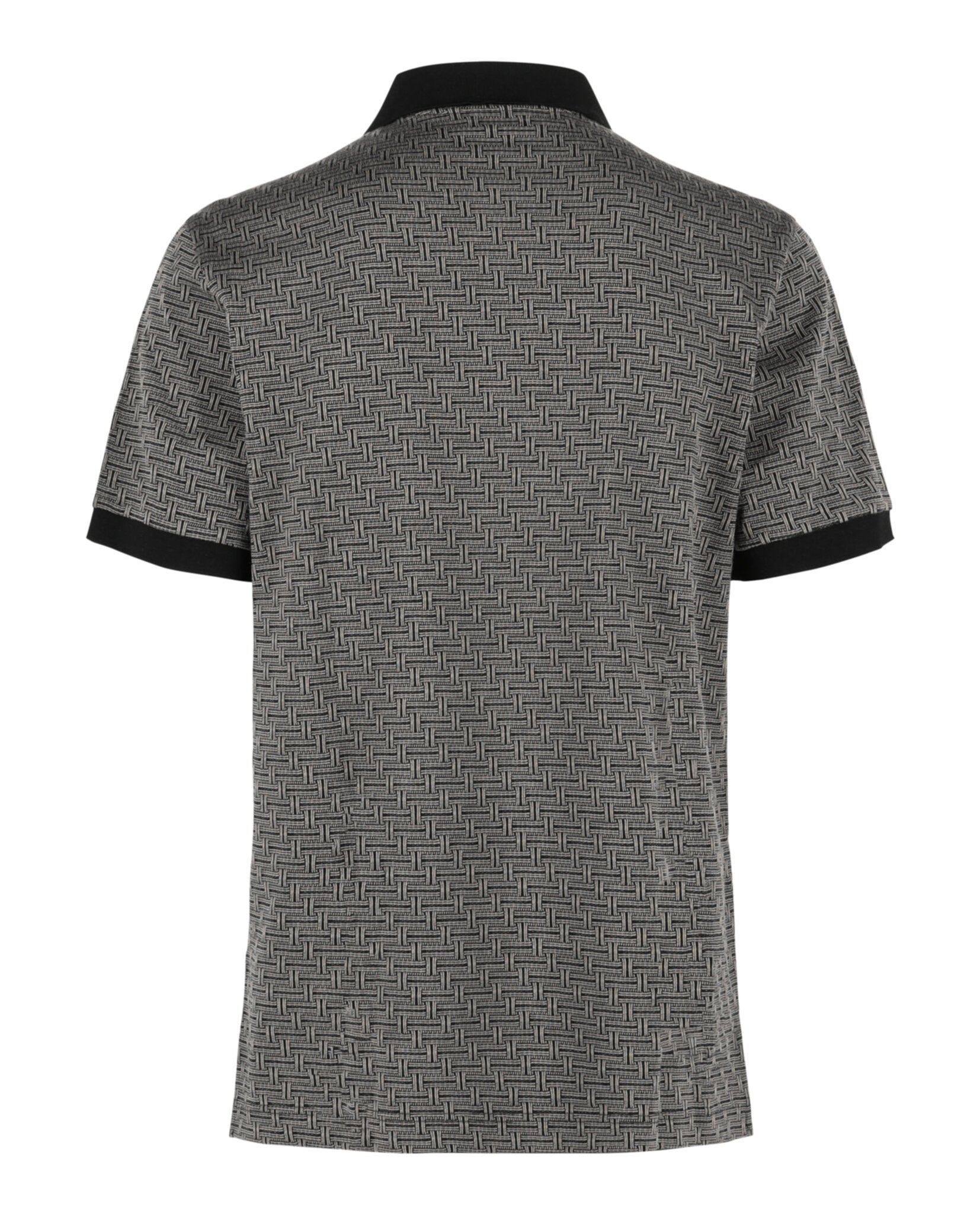 Brioni Mens Geometric Contrast-Trim Polo