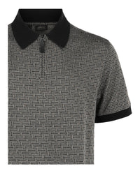 Brioni Mens Geometric Contrast-Trim Polo