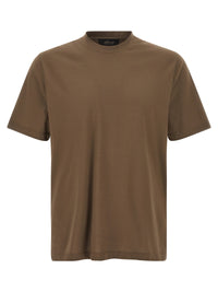 Brioni Men Brown Cotton T-Shirt