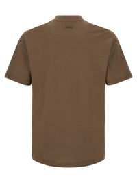 Brioni Men Brown Cotton T-Shirt