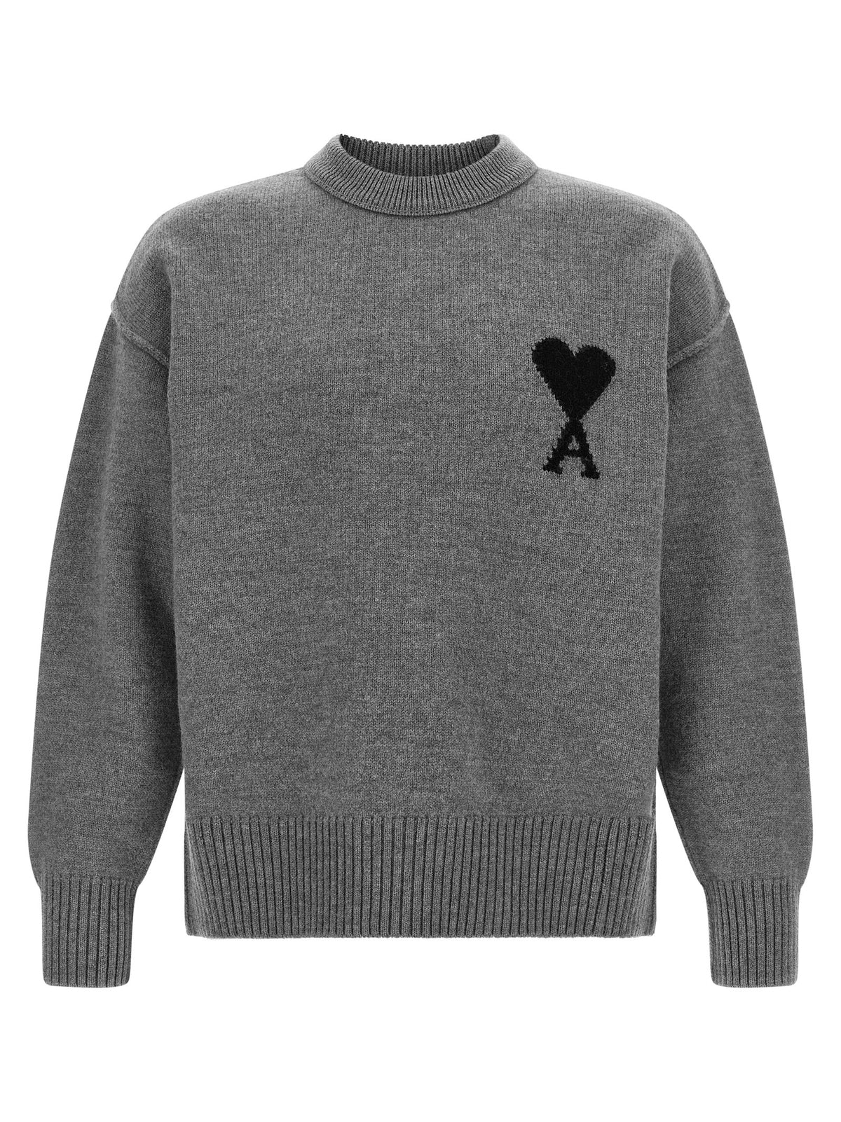 Ami Paris Men Grey 'Ami De Coeur' Sweater