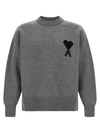 Ami Paris Men Grey 'Ami De Coeur' Sweater