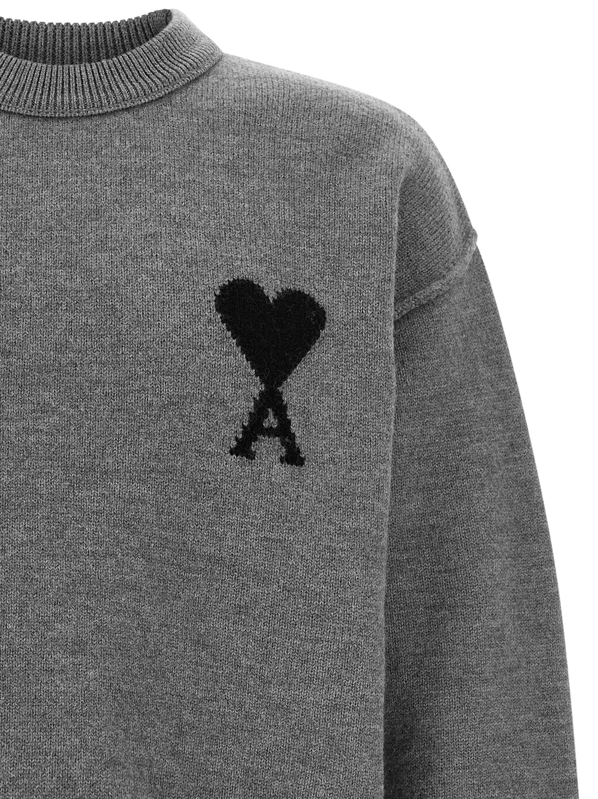 Ami Paris Men Grey 'Ami De Coeur' Sweater