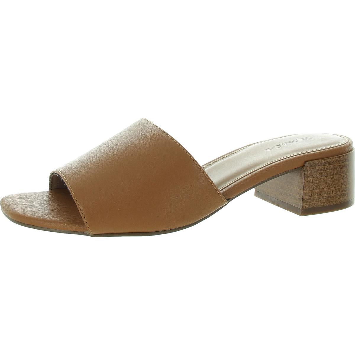 Camillaa Womens Block Heel Open Toe Slide Sandals