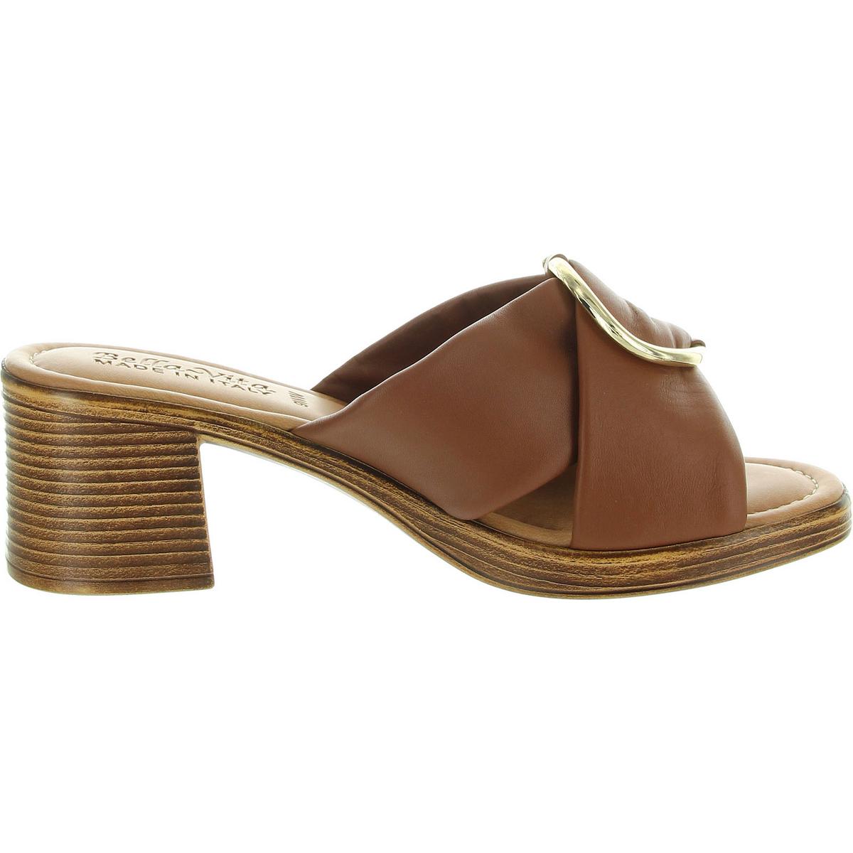 Chi-Ital Womens Embellished Leather Slide Sandals