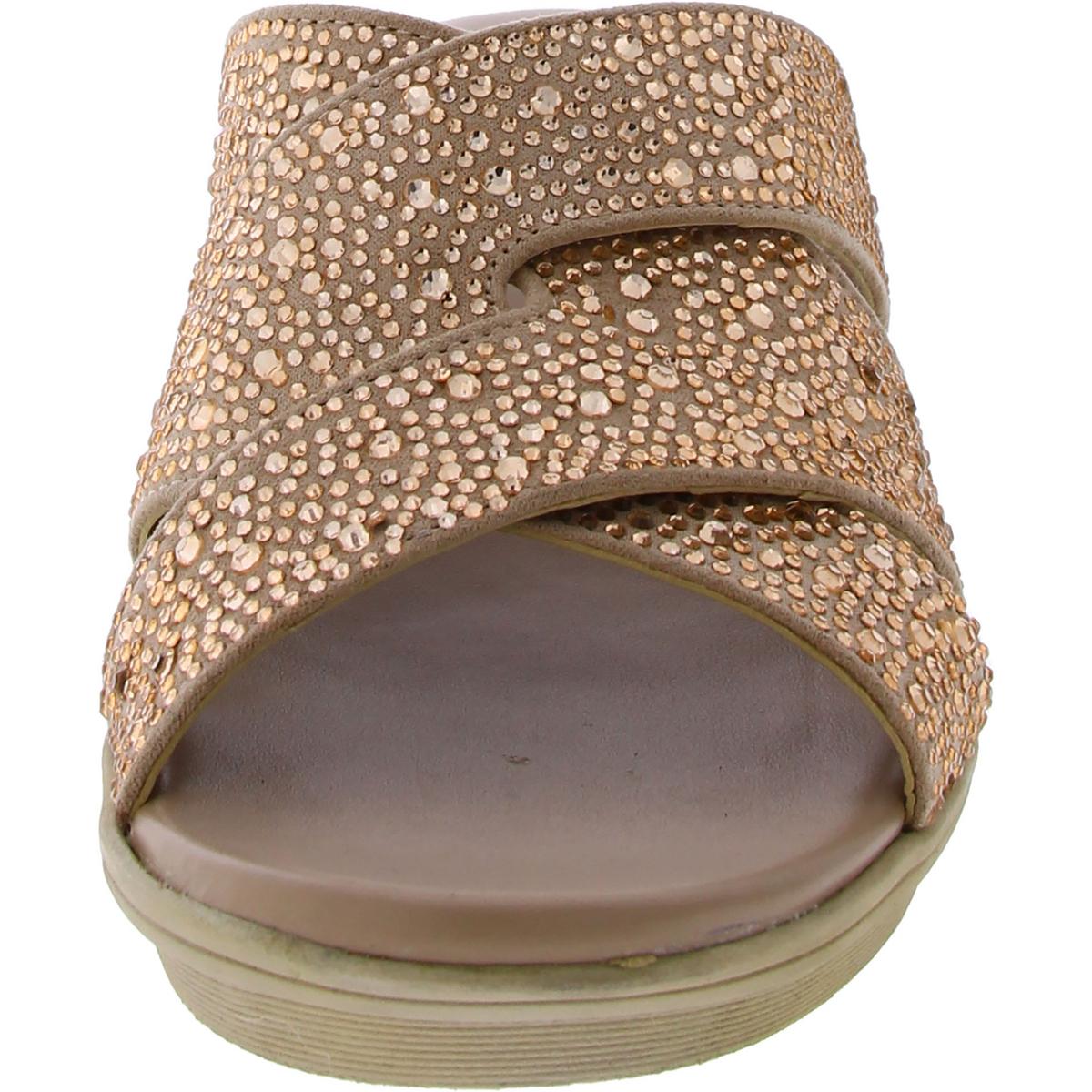 Rowena 2 Womens Embellished Man Made Wedge Sandals