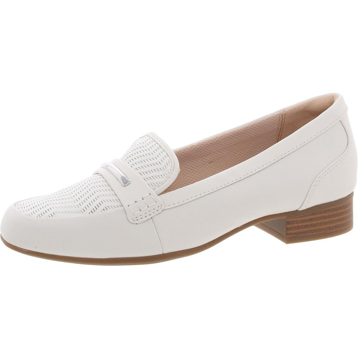 26177201 Womens Block Heel Faux Leather Loafers