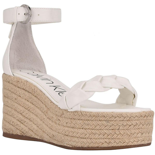 Thea Womens Faux Leather Sandal Wedge Heels