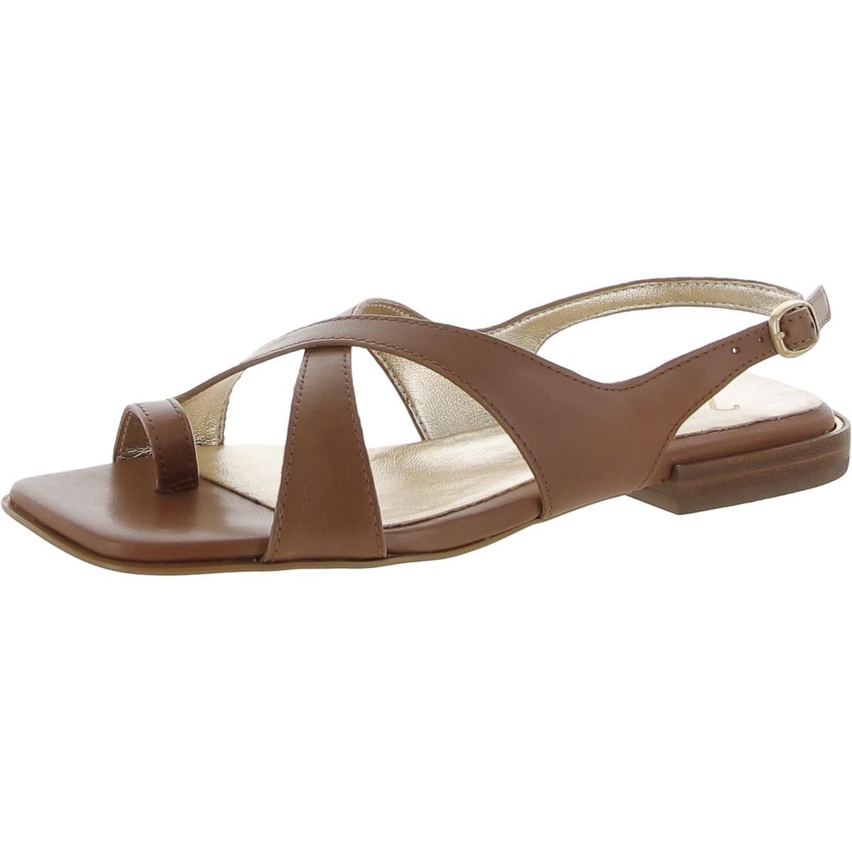 Nikki Womens Leather Ankle Strap Slingback Sandals