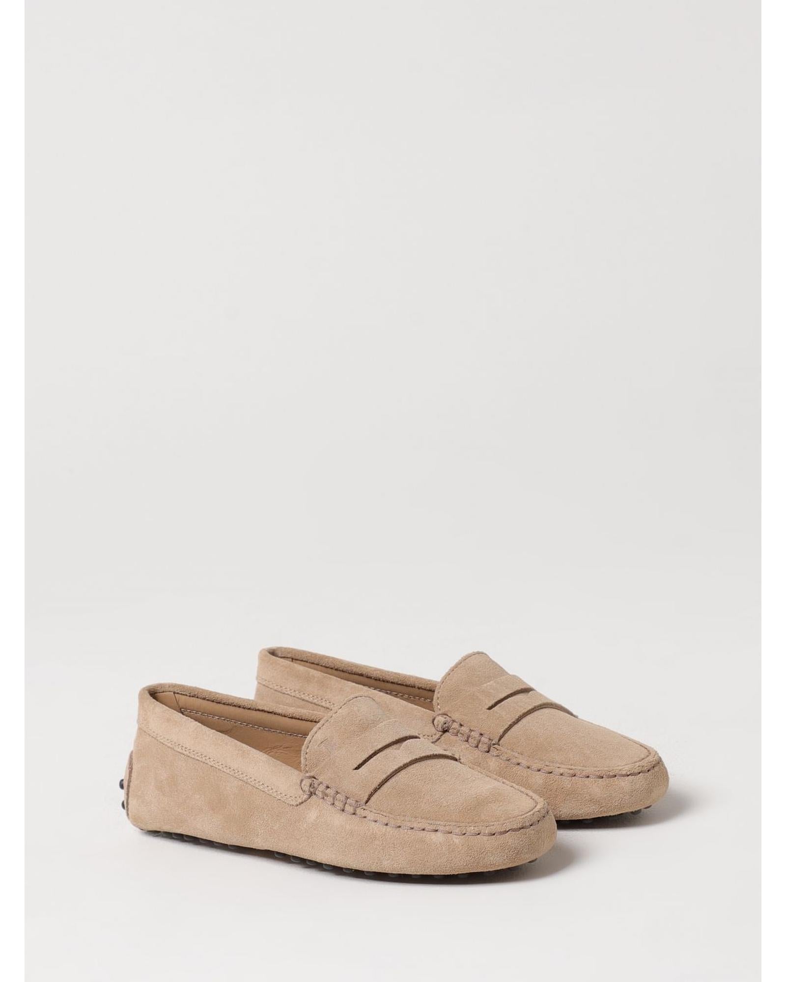 Tod's Gommino Suede Loafers Driving Shoes Kids Beige