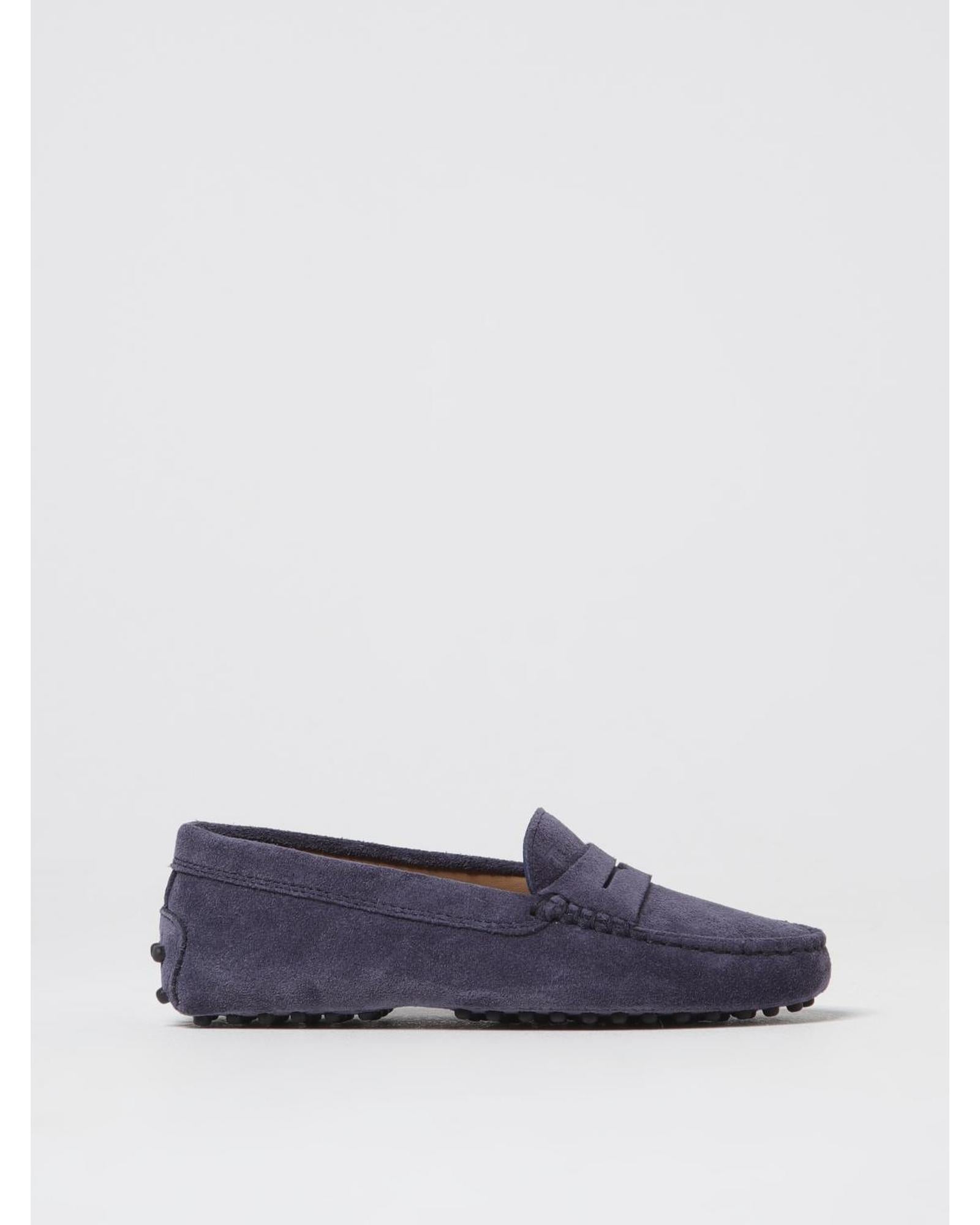 Tod's Driving Shoes Suede Loafers Classic Design Kids Blue