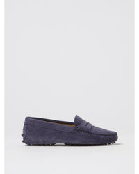Tod's Driving Shoes Suede Loafers Classic Design Kids Blue