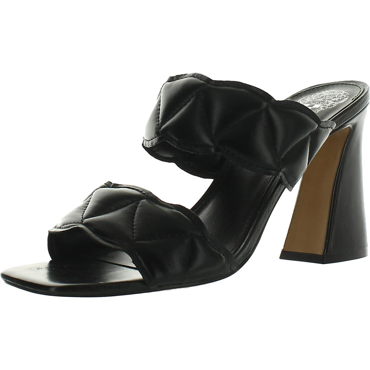 Renneya Womens Leather Square Toe Mule Sandals