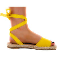 Emelie Womens Lace-Up Faux Suede Flat Sandals