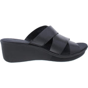 Rowena Womens Leather Slip On Wedge Sandals