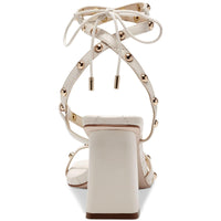 Zayve Womens Faux Leather Ankle Strap Heels