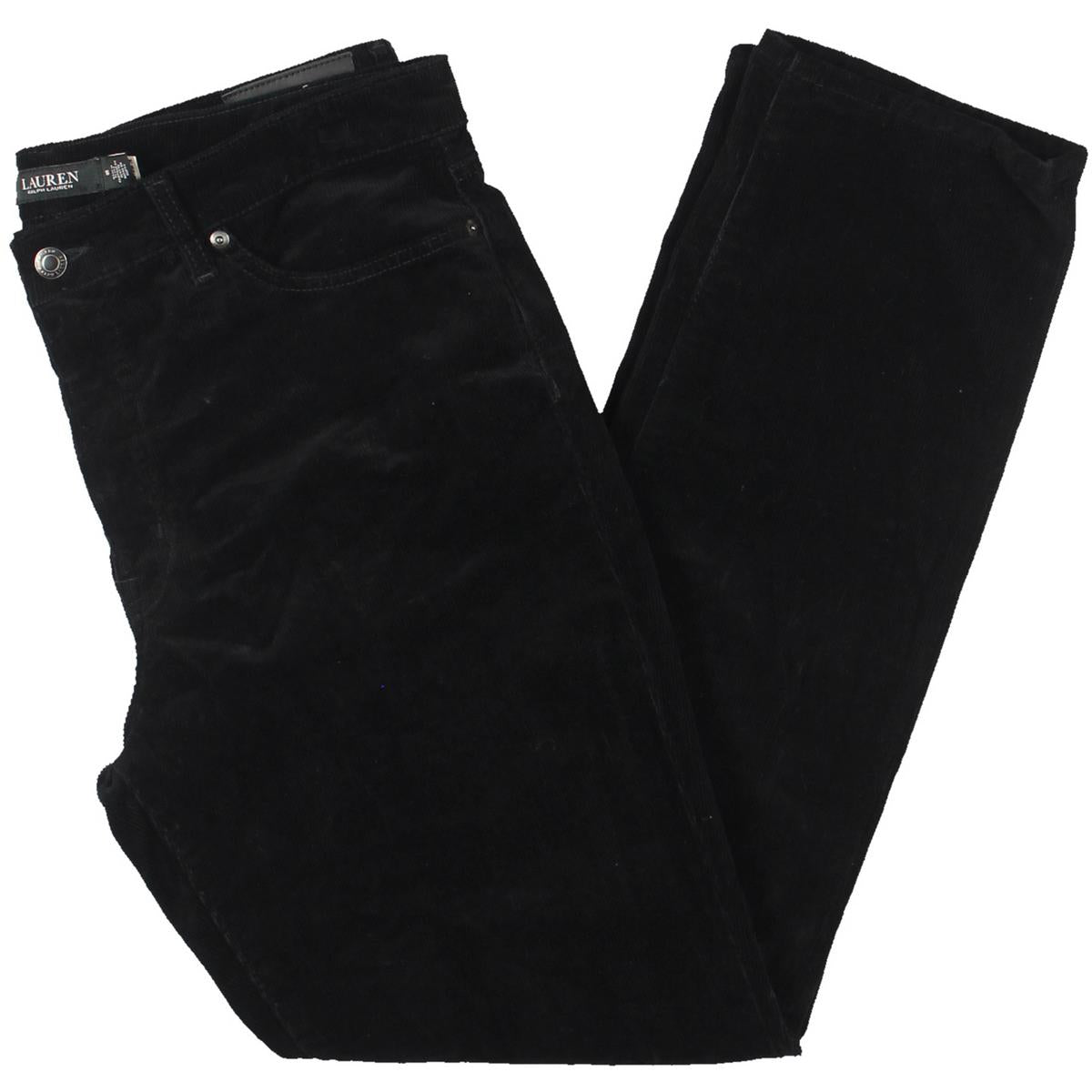 Womens Corduroy Mid-Rise Straight Leg Jeans