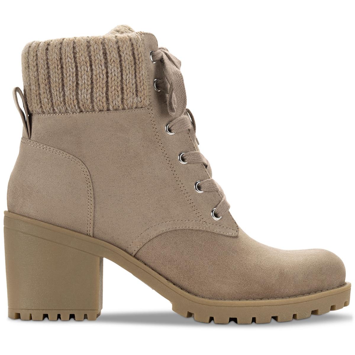 Romina Womens Knit Ankle Combat & Lace-up Boots