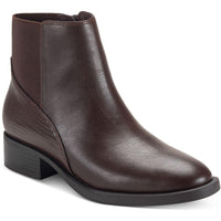 Edwinaap Womens Zipper Manmade Ankle Boots 9.5 Medium Choco Smooth