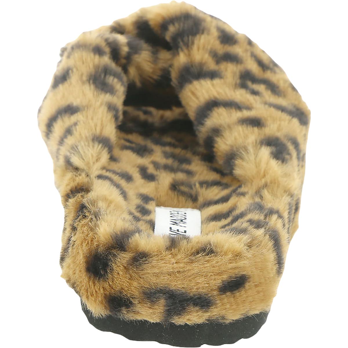 Franz Womens Slip On Faux Fur Slide Slippers
