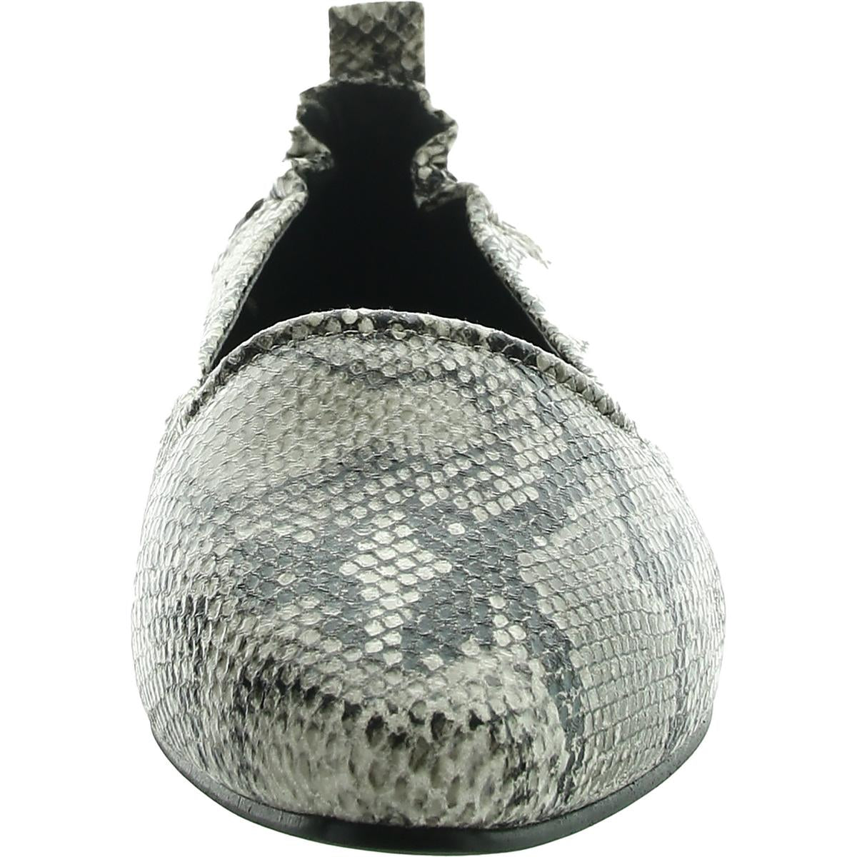 Womens Cushioned Footbed Faux Leather Flat Shoes