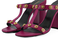 Versace Elegant Purple Calf Leather High Women's Sandals14