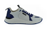 Versace Elegant Blue and White Leather Men's Sneakers3