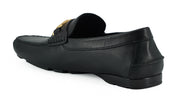 Versace Black Calf Leather Loafers Men's Shoes