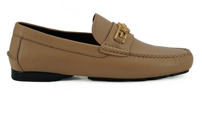 Versace Exquisite Medusa Gold-Tone Leather Men's Loafers