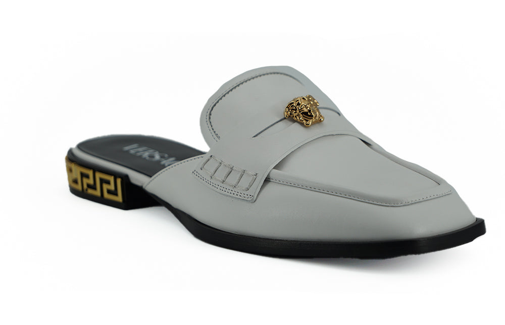 Versace Elegant White Leather Flat Women's Slides7