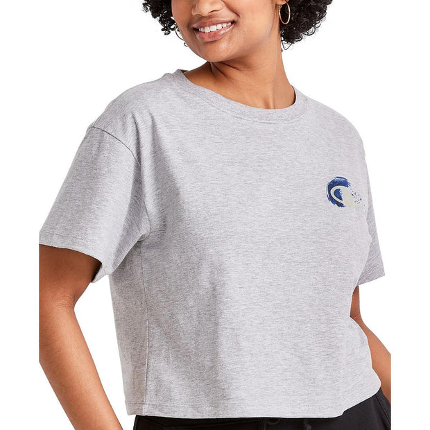 Womens Cropped Crewneck T-Shirt