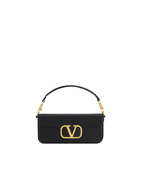 Valentino Garavani Roman Stud Shoulder Bag Black Leather Women ONE SIZE Black