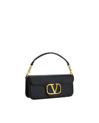 Valentino Garavani Roman Stud Shoulder Bag Black Leather Women