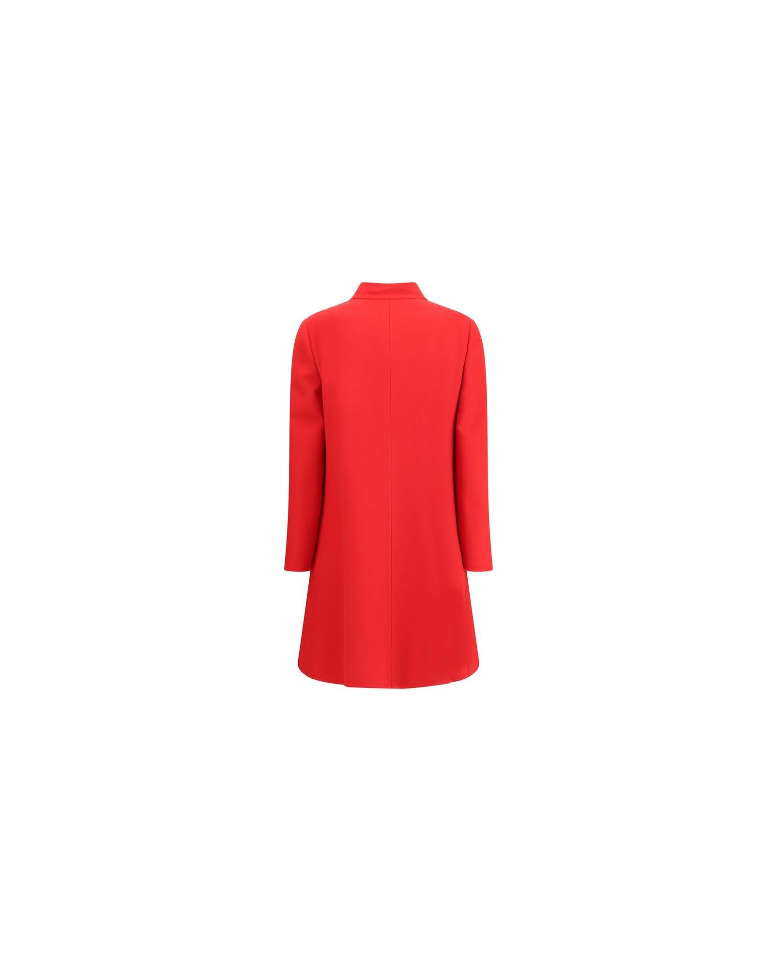 Valentino Red Wool Blend Buttoned Coat Women Jackets & Coats
