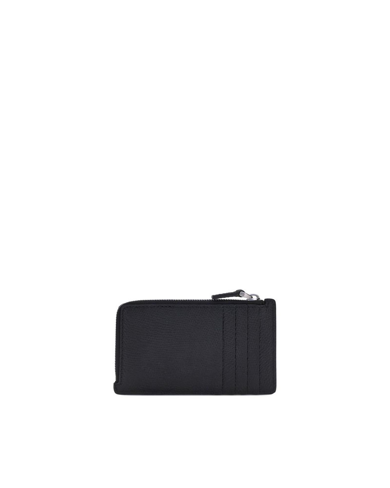 Valentino Garavani Leather Zip Cardholder Men Black Wallets